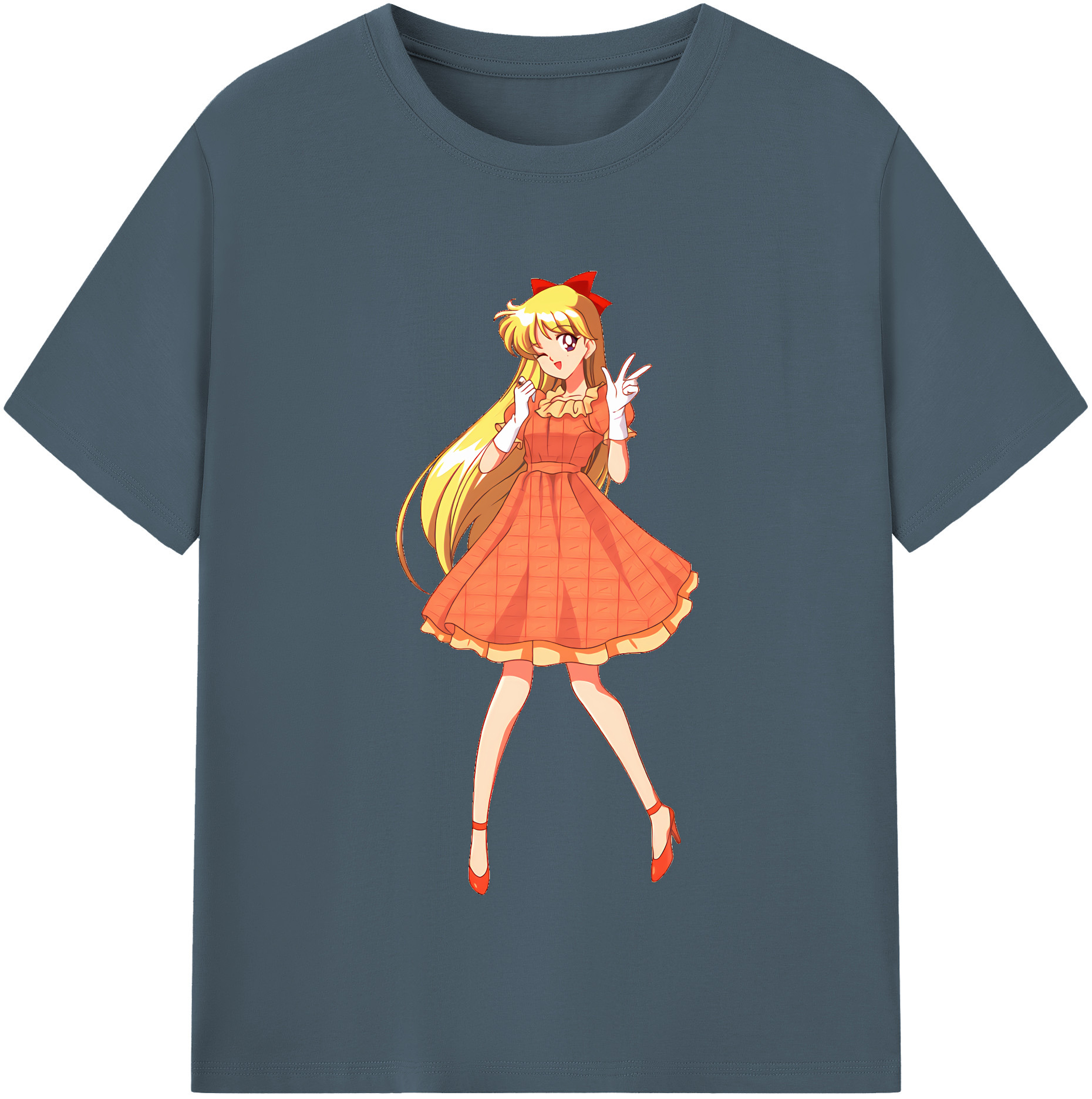 （画像用） 美少女戦士セーラームーン 愛野 美奈子 あいの みなこ Sailor Moon Aino Minako 綿100％半袖Tシャツ（フロントプリント）